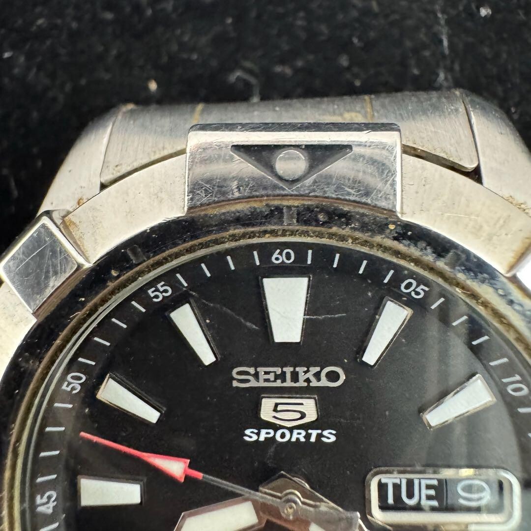 [鑑定済] SEIKO 5SPORTS 100M 23石　7S36-04B0 seiko 5 sports automatic 23 jewels 100m 7S36-05B0 Silver