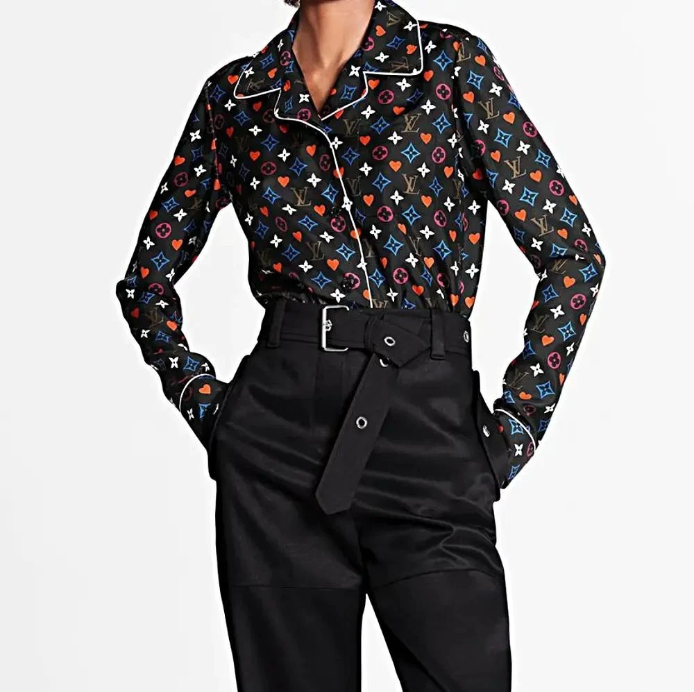 Louis Vuitton black Silk Monogram Shirt