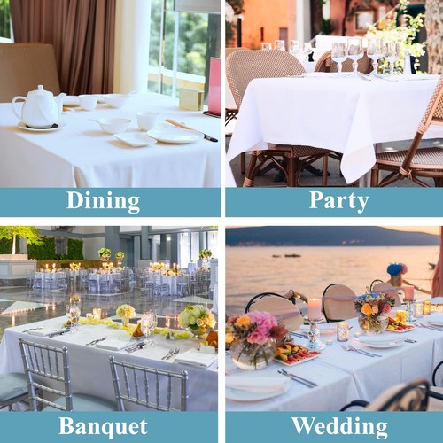 VidaFete Tablecloth 90 * 156inch 2pack Rectangle Table Cloth Polyester Stain ... - Picture 6 of 6