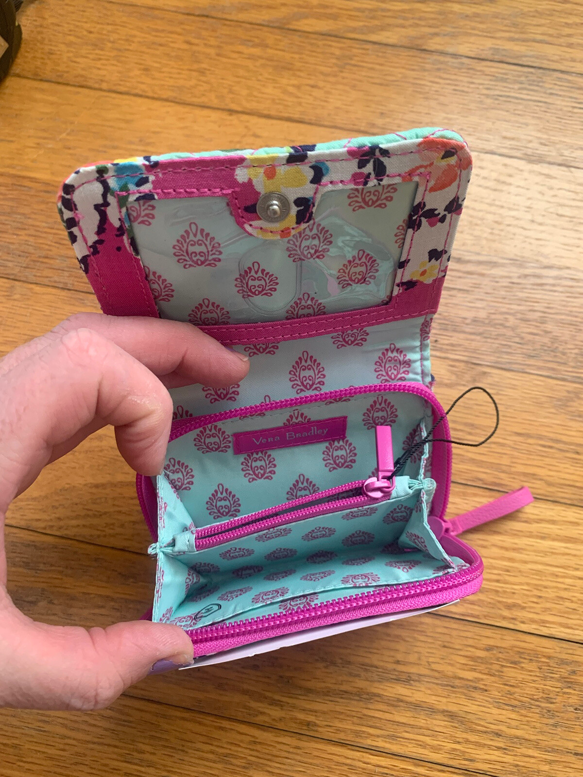 Vera Bradley Iconic RFID Card Case Wallet Wildflower Paisley (retired