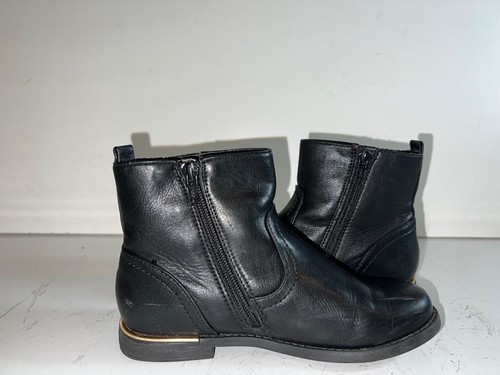LOVE YOUR BOOTS BY GEORGE GIRLS BLACK ZIP UP STUDDED ANKLE BOOT UK 2 EU 35 KD015 - Picture 4 of 7