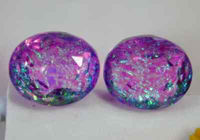 Pair of Monarch Fire Opal Gemstone Doublet 82.35 Ct Natural Certified Oval Shape