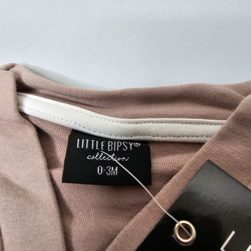Little Bipsy Kids Baby 0-3 Month Tan Cardigan Sweater Minimalist Preppy Classic - Picture 3 of 5