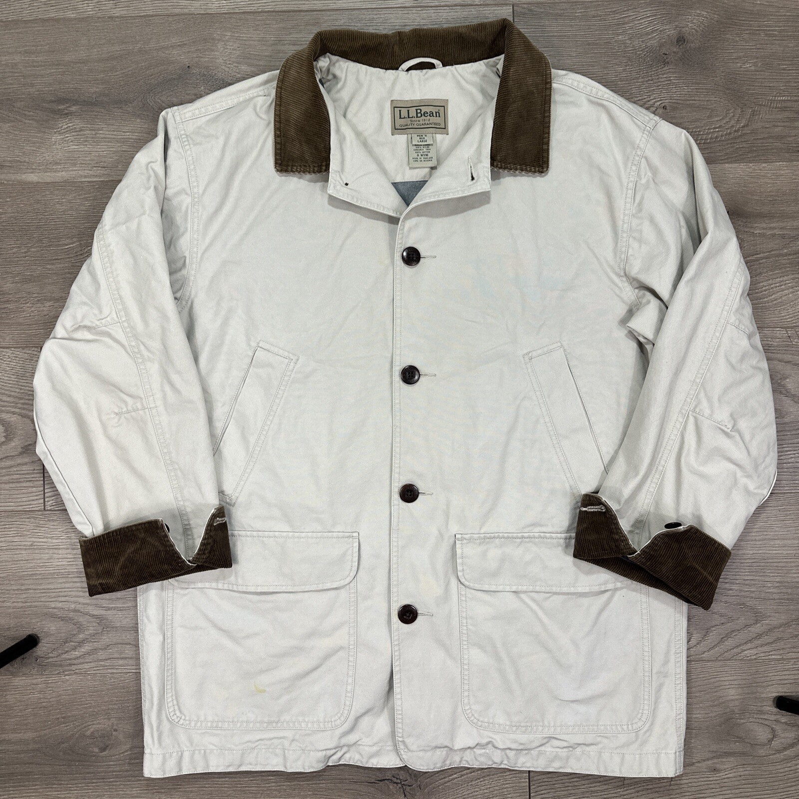 LL BEAN Field Barn Chore Jacket Coat Tan Khaki Lined … - Gem