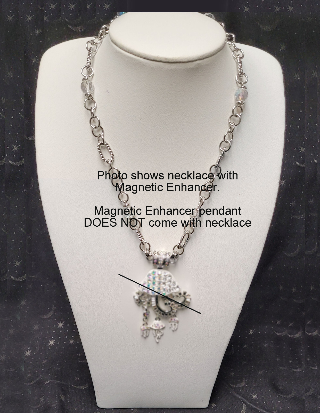 KIRKS FOLLY CRYSTAL LINK INTERCHANGEABLE NECKLACE Silvertone