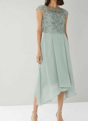 jade embroidered bodice dress