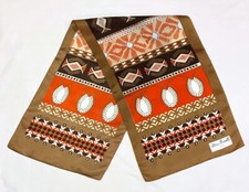 Vintage 1960s 1970s Olivia Rosselli Abstract Acetate Scarf Brown Orange Italy