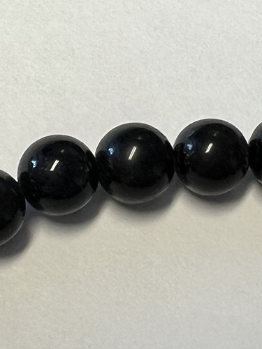 Handmade Natural Black Jade Bracelet Crystal Round 8MM Beads Healing Reiki mala - Picture 6 of 10