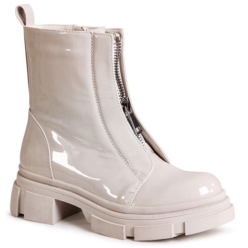 Stivaletti donna plateau worker biker boots zip - Foto 2 di 12