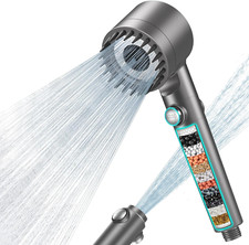 MEKO Hard Water Filter Shower Head with 15 Stage Filter, 3+1 Spray Jet Modes Hig