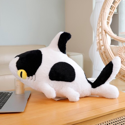 Sharkitty Stuffed Animal Toys Shark & Cat Combine Plush Toys Cow Shark Sleeping - 第 15/15 張圖片