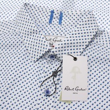 Robert Graham NWT Aponte Casual Button Down Shirt Size L Classic Fit White/Blue