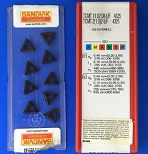 9pc  SANDVIK  TCMT 11 02 08-UF  TCMT 2(1.5)2-UF Carbide Inserts; 4235🎯Machinist