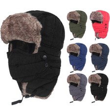 Men Winter Warm Hat Ear Flap Windproof Ski Face Mask Cap