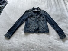 Lovely Paige Distressed Blue Denim Jacket Size Xs Casual Designer