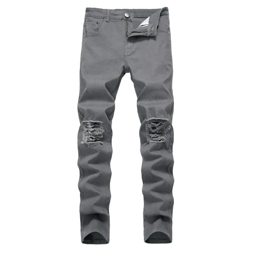Herren Ripped Jeans Stretch Distressed Destroyed Tapered Leg Skinny Hose - Bild 15 von 51