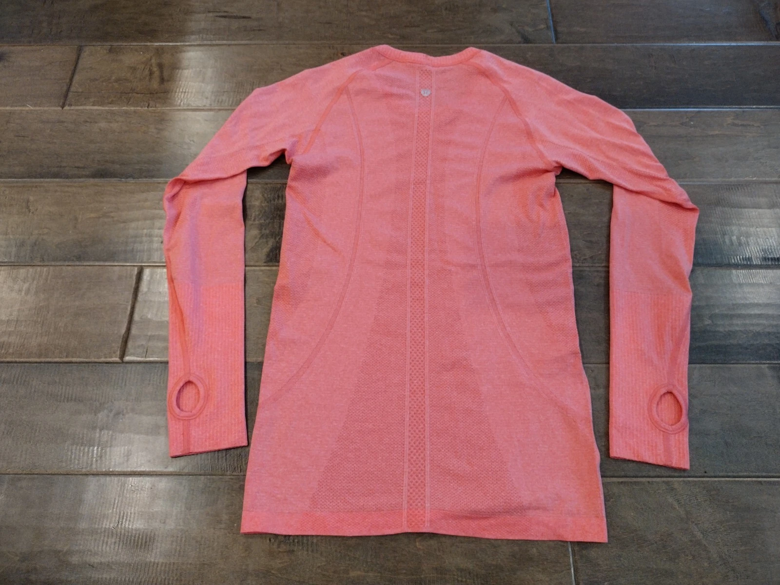lululemon swiftly tech long-sleeve peach orange shirt