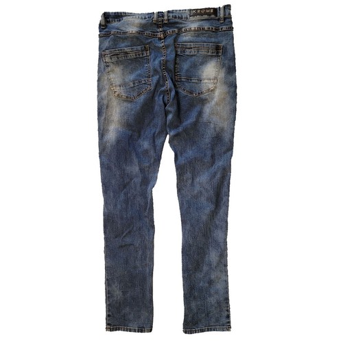 Vaqueros de mezclilla Krome Supplement para hombre elásticos azul en dificultades talla 34x32 - Imagen 14 de 19