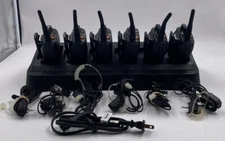 LOT OF 6 VERTEX EVX-531 TWO WAY RADIO W/ 1 6-BAY MULTI-CHARGER & 6* HEADSETS
