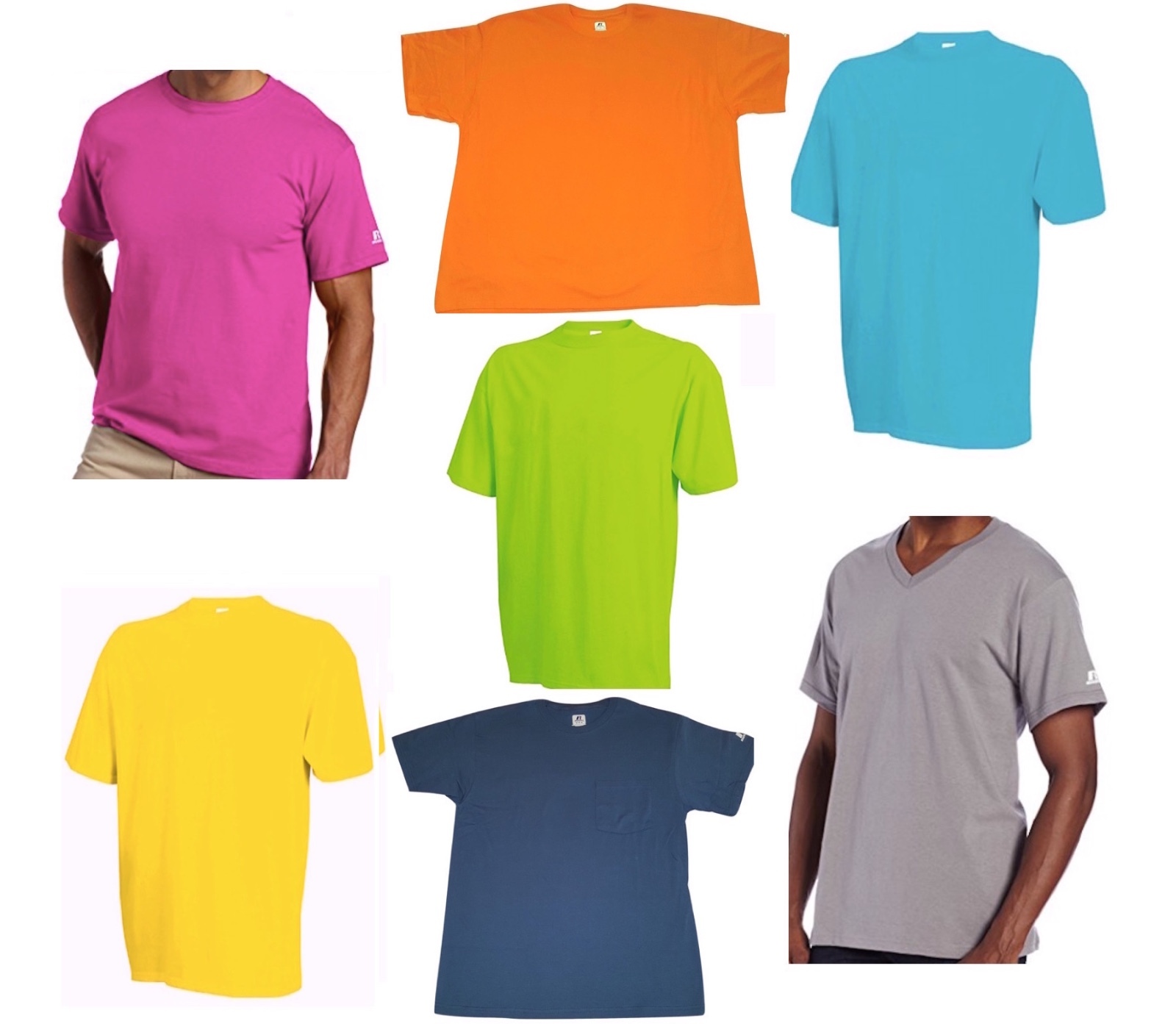 russell athletic v neck t shirts