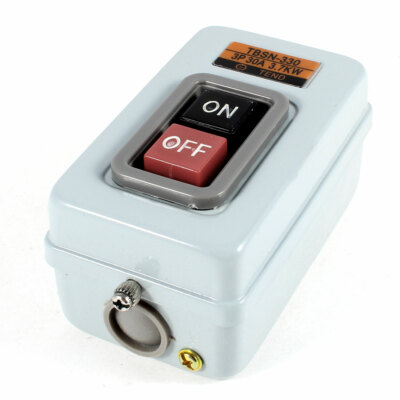 Gray Metal Case 3P ON/OFF Push Button Switch 30A 3.7KW TBSN-330