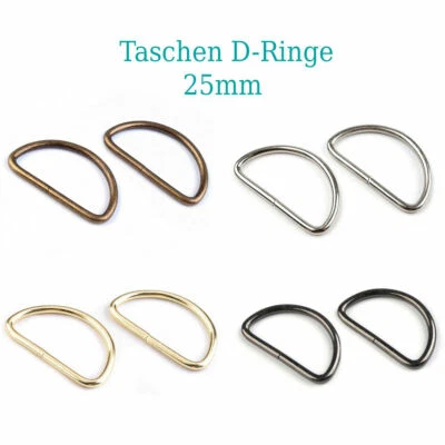 D Ringe Sattlerring Halbring 25mm - 10 Stück Tasche Rucksack Leine Zelt Hund