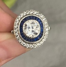 2Ct White Cushion Cut CZ Art Deco Style Engagement Wedding Ring In 925 Silver