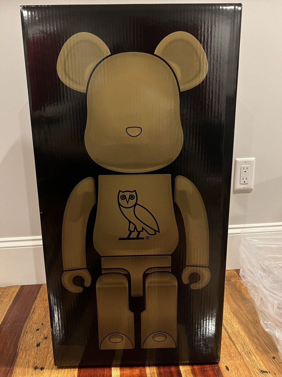 NEW Bearbrick OVO Owl 1000% gold Medicom October's Very Own Drake