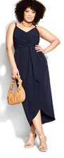 City Chic Love Affair Navy Midi Sleeveless Dress Plus New Size L, 20