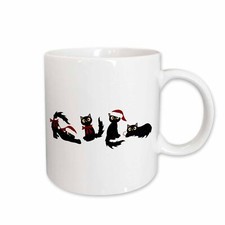 3dRose Cute Christmas Cats Black Mug