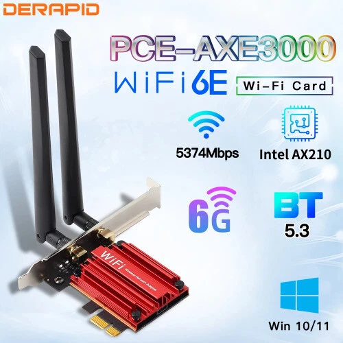WiFi 6E 2.4G/5G/6Ghz Wireless PCIE Adapter Bluetooth 5.3 Network WiFi Card