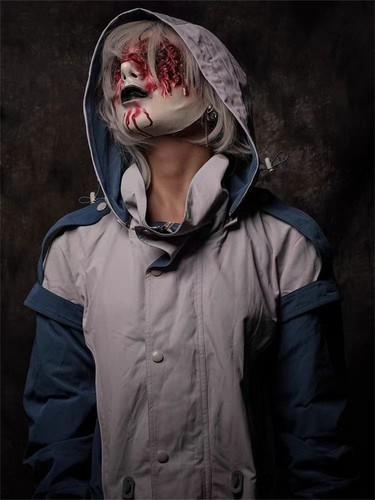 Halloween volto strega nuova maschera da donna horror sanguinosa con parrucca maschera zombie spaventosa - Foto 4 di 7