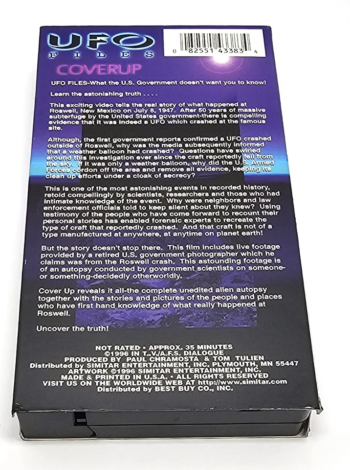UFO Files Coverup VHS 1996 Simitar - Image 4 of 4