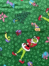 Grinch at Christmas Toss Dr Seuss Cotton Fabric GREEN Holiday BTHY Springs Last