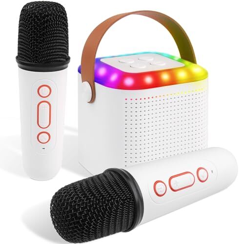 Mini Karaoke Machine for Kids Adults, Bluetooth Karaoke Speaker with 2