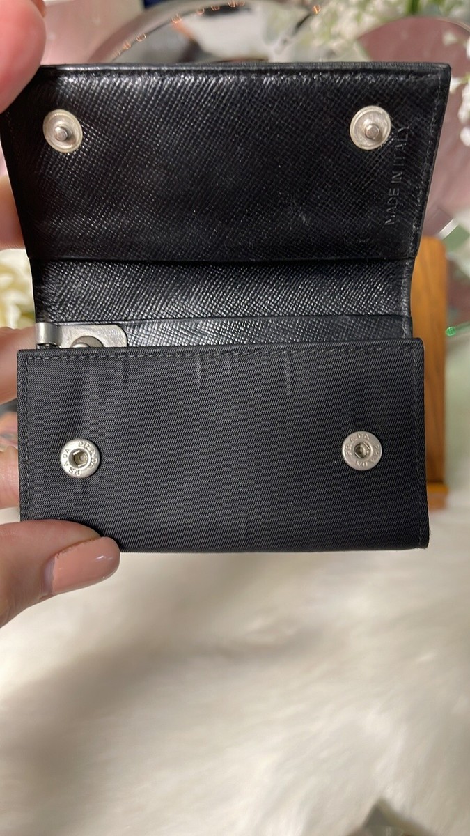 キーケース・キーリング Prada Black nylon key ring AUTHENTIC PRADA BLACK NYLON AND LEATHER 6 KEY RING KEY CASE