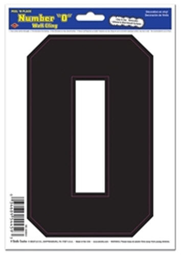 BIG BLACK NUMBER ZERO #0 wall sticker mailbox address scrapbook room decal - Picture 1 of 2