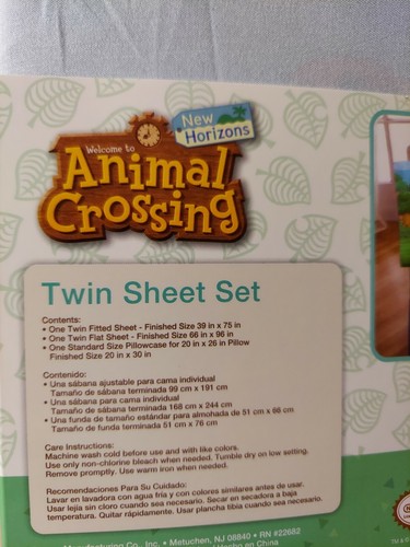 Animal Crossing New Horizons Super Soft Twin Sheet Set Bed Bedding RARE - Picture 8 of 8