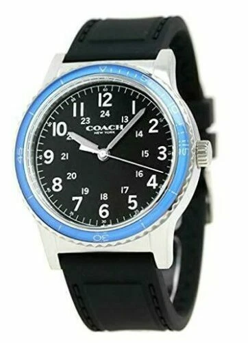 Coach New York Orologio Uomo Nero Cinturino Gomma 14602068