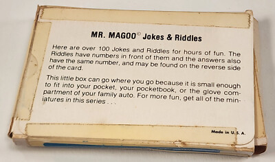 Vintage Mr Magoo Jokes and Riddles No. 467 - 130+ Jokes Cards Rare