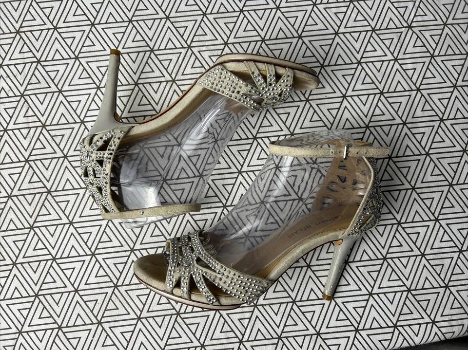 Antonio Melani Women’s Size 7.5 Sparkly Rhinestones Strappy Stiletto Heels - Image 2 of 4