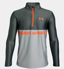 Under Armour Boy  s Youth Tech Pullover Shirt 1/3 Zip Gray Size L YLG - New