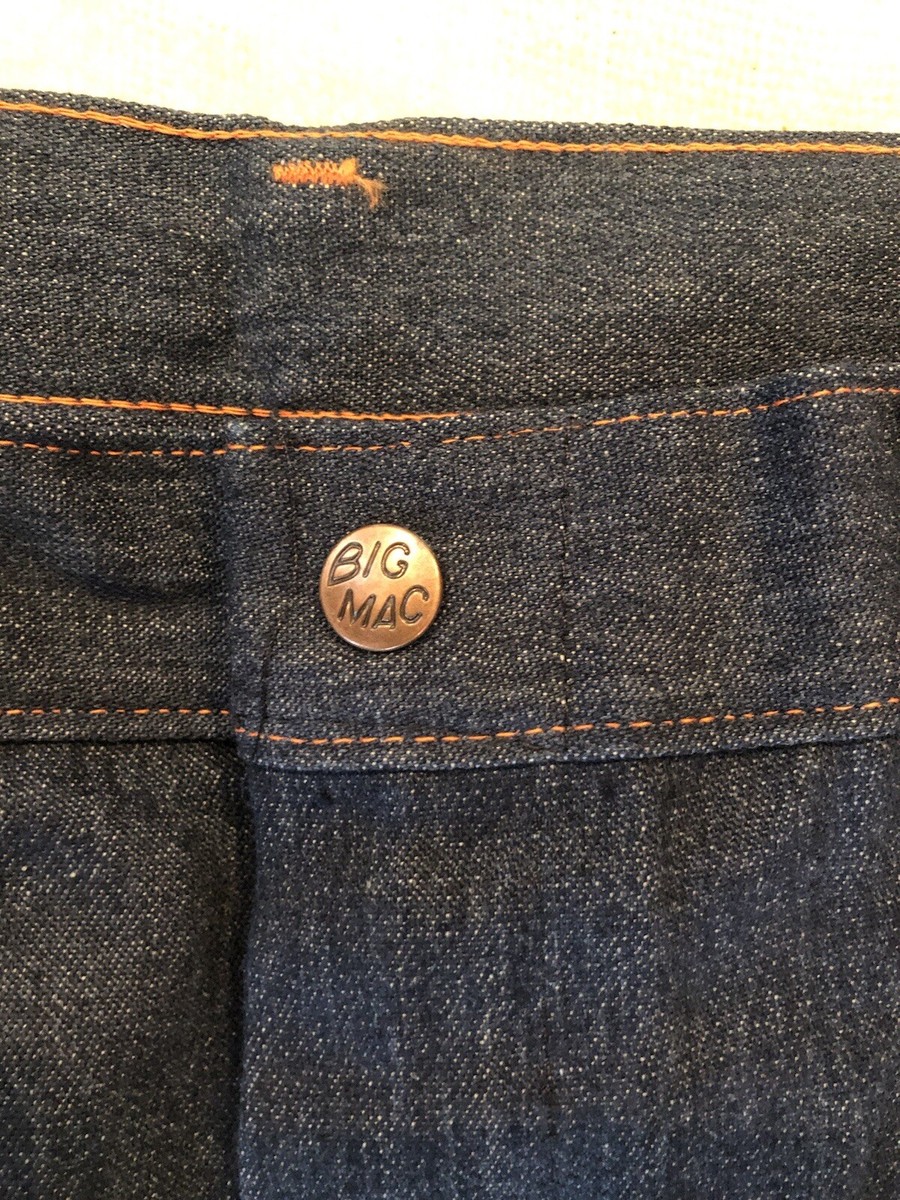 Big Mac JC Penney Vintage 60s Indigo Denim Jeans 40X29. NWT