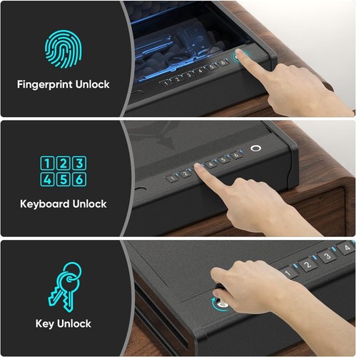 Quick Access Biometric Safe with Security Cable - Ideal for Home & Vehicle - Picture 6 of 9