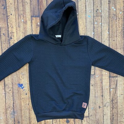 Reverb Men's Large Black Waffle Long Sleeve Hooded Pullover Sweatshirt