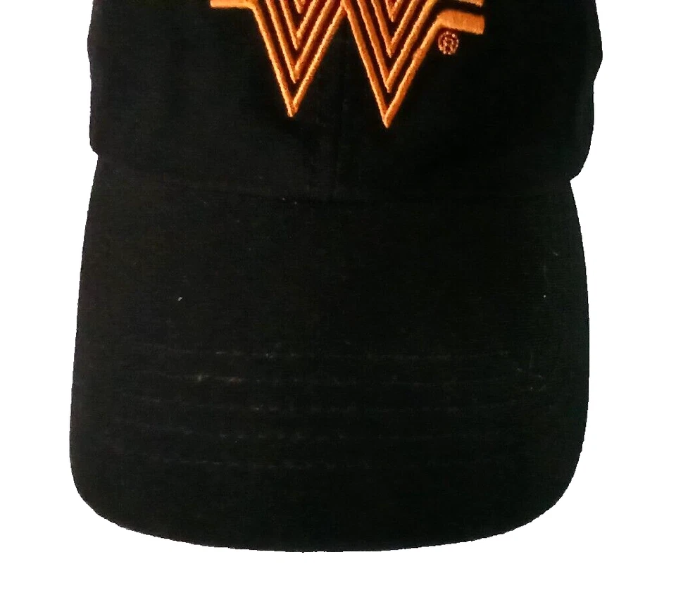 Boné Whataburger preto funcionário logotipo laranja ajustável tamanho único - Imagem 3 de 4