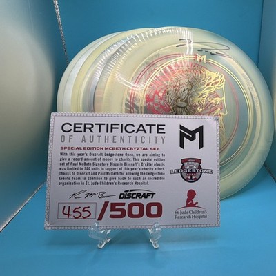 Discraft Saint Jude Ledgestone Open Paul Macbeth Greek Coin set W. COA & PM auto