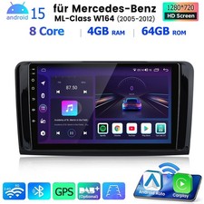 Android 15 GPS Navi Autoradio F&uuml;r Mercedes Benz ML W164 GL X164 2005-2012 64GB