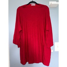 Bryn Walker Made In USA Red Bell-Sleeve Tunic Top | Size Medium | Lagenlook