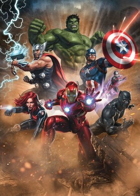 Vlies-Fototapete KOMAR ADVENTURE AVENGERS SUPERPOWER, 4 Teile, BxH 200 x 280 cm